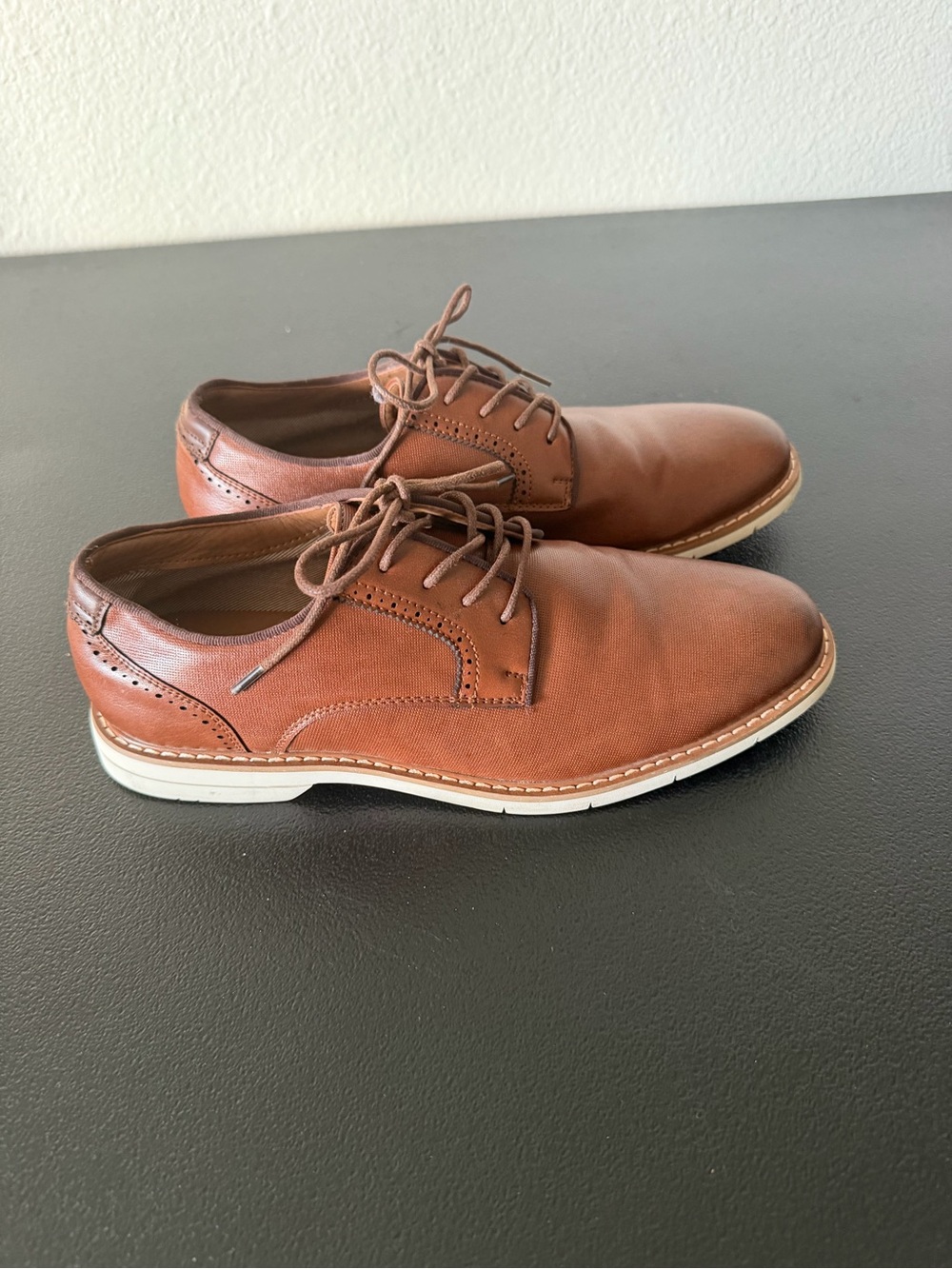 Steve Madden Men's Brown Leather Casual Oxford Shoes - Picture 3 of 7